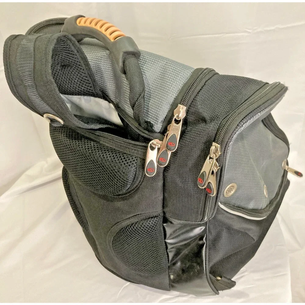 Marker Ski Boot Backpack Bag Gray Black Pink Swirl Graphic Travel Gear Storage